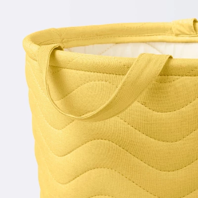Quilted Fabric Medium Round Storage Basket - Yellow - Cloud Island™ 4 Quilted Fabric Medium Round Storage Basket - Yellow - Cloud Island™ - Image 2