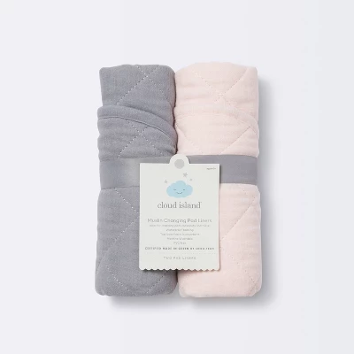 Muslin Changing Pad Liner - Cloud Island™ Light Pink - 2pk 5 Muslin Changing Pad Liner - Cloud Island™ Light Pink - 2pk - Image 3
