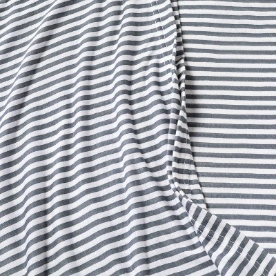 Jersey Swaddle Blanket Stripe - Cloud Island™ White/Gray 3 Jersey Swaddle Blanket Stripe - Cloud Island™ White/Gray