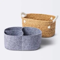 Braided Water Hyacinth With Tufted Embroidery Diaper Caddy Basket - Cloud Island™ 7 Braided Water Hyacinth With Tufted Embroidery Diaper Caddy Basket - Cloud Island™ -Cloud Island GUEST 4af8ac84 e21a 4e49 9482 b52190eda164