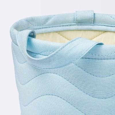 Quilted Fabric Small Round Storage Basket - Blue - Cloud Island™ 4 Quilted Fabric Small Round Storage Basket - Blue - Cloud Island™ - Image 2