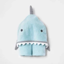Baby Boys' Critter Shark Hooded Towel - Cloud Island™ Blue