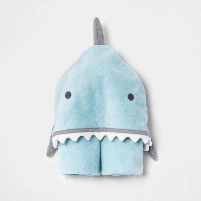 Baby Boys' Critter Shark Hooded Towel - Cloud Island™ Blue 3 Baby Boys' Critter Shark Hooded Towel - Cloud Island™ Blue