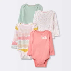 Baby Girls' 4pk Long Sleeve Bodysuit - Cloud Island™ Floral -Cloud Island GUEST d6cf913a 1dd8 417e a034 f2d2d36d4303