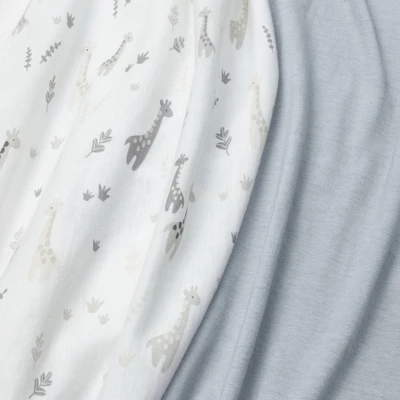 Fitted Jersey Crib Sheet - Cloud Island™ Giraffes/Dark Gray 2pk 4 Fitted Jersey Crib Sheet - Cloud Island™ Giraffes/Dark Gray 2pk - Image 2