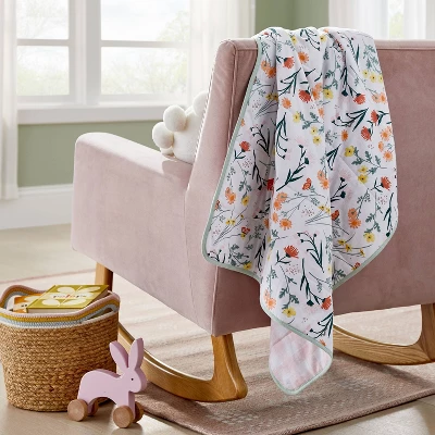 Jersey Knit Reversible Blanket - Cloud Island™ Garden Floral 3 Jersey Knit Reversible Blanket - Cloud Island™ Garden Floral
