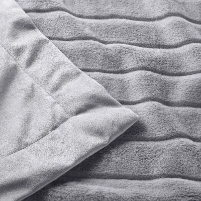 Faux Fur With Channel Carving Baby Blanket - Gray - Cloud Island™ 4 Faux Fur With Channel Carving Baby Blanket - Gray - Cloud Island™ - Image 2