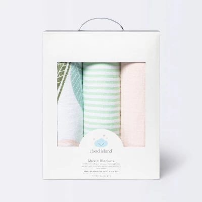 Muslin Swaddle Blankets Blooms - Cloud Island™ 3pk 4 Muslin Swaddle Blankets Blooms - Cloud Island™ 3pk - Image 2